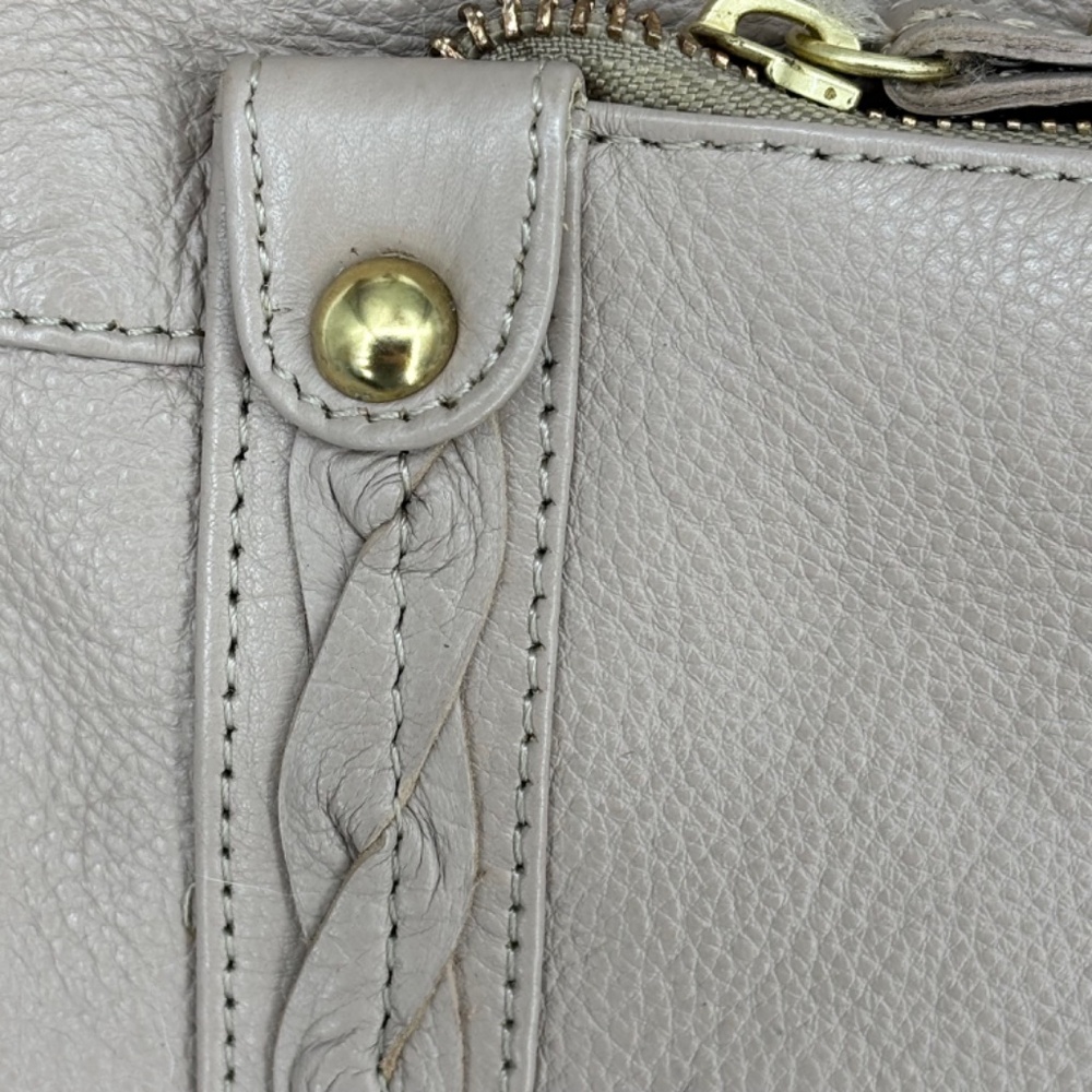 Great American Leatherworks Shoulder Crossbody Bag Taupe Leather Gold Hardware - Picture 3 of 13